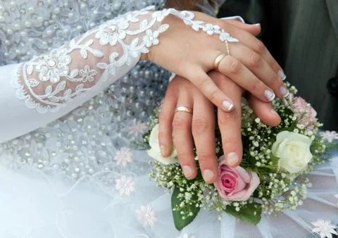 Wedding hands Stock Photos