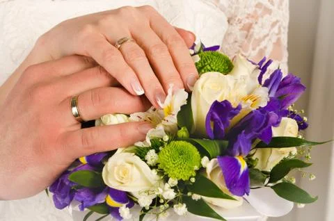 Wedding hands Stock Photos
