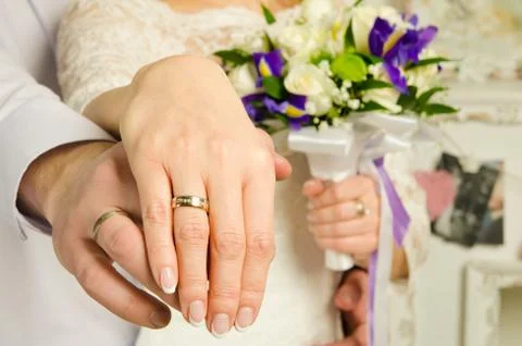 Wedding hands Stock Photos