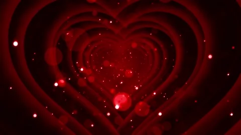 Wedding hearts tunnels with particles loop 4k Stock Footage 229323254