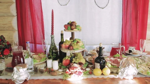 Wedding Honeymoon Table Rustic Stock Footage 62325506