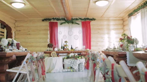 Wedding Honeymoon Table Rustic Stock Footage 62805725