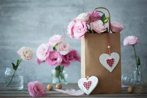 Wedding horizontal background with flowers Stock Photos