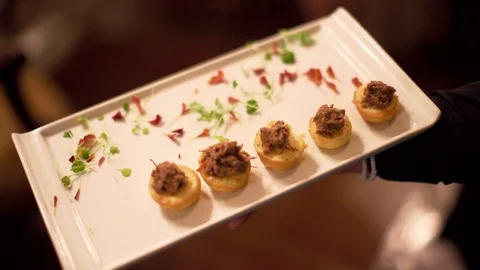 Wedding Hors D'Oeuvres Stock Footage 129700835