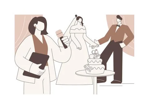 Wedding host isolated cartoon vector illustrations. Stock Illustration