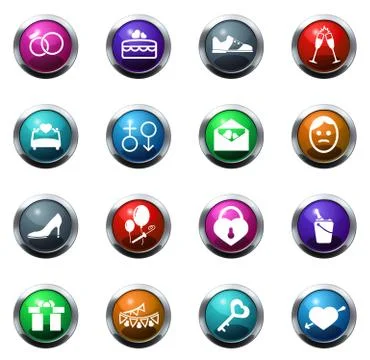 Wedding Icon Set Stock Illustration