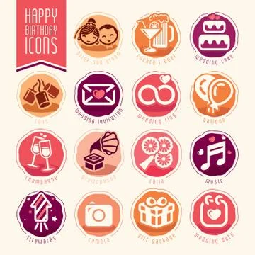 Wedding icon set. Stock Illustration