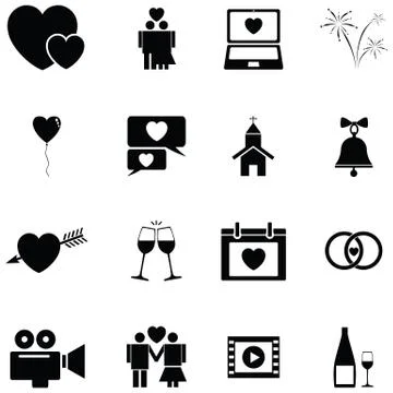 Wedding icon set Stock Illustration