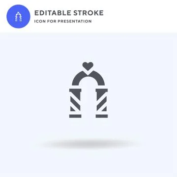 Wedding icon vector, filled flat sign, solid pictogram isolated on white, logo Illustrazione stock