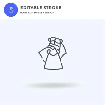 Wedding icon vector, filled flat sign, solid pictogram isolated on white, log Illustrazione stock