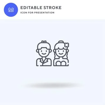 Wedding icon vector, filled flat sign, solid pictogram isolated on white, log Illustrazione stock