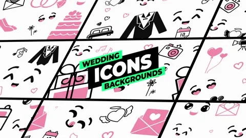 Wedding Icons Backgrounds Stock After Effects