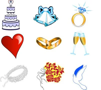 Wedding Icons Stock Illustration