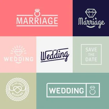 Wedding icons Stock Illustration