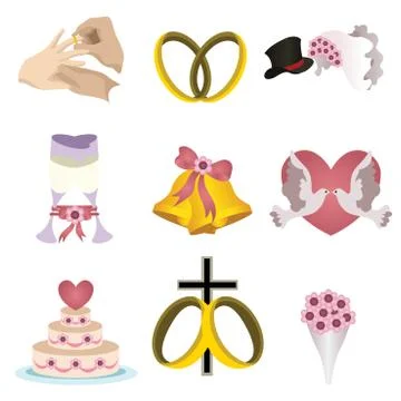 Wedding icons Stock Illustration