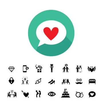 Wedding icons set Stock Illustration