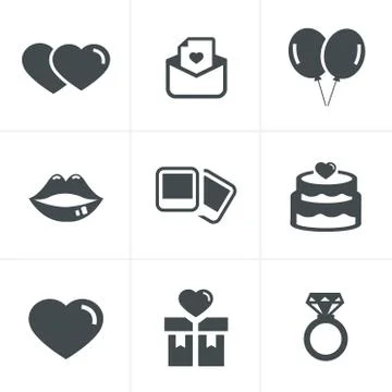Wedding Icons Set, Vector Design Stock Illustration
