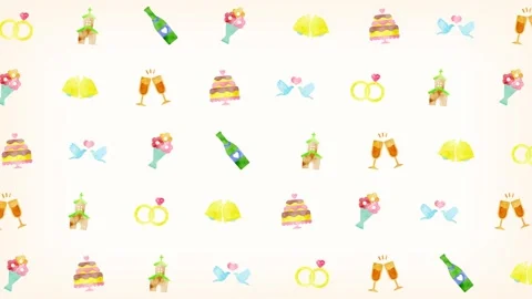 Wedding illustration pattern background Stock Footage 309314260