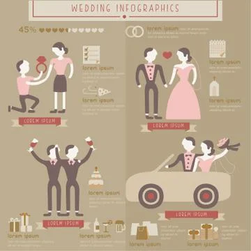 Wedding info graphic Stock Illustration