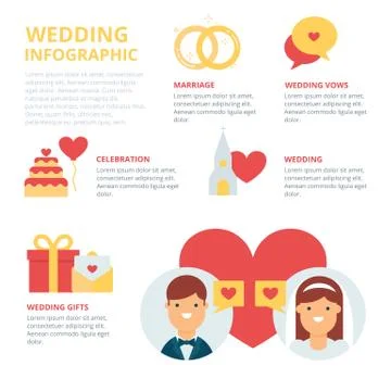 Wedding infographic, vector illustration Stock Illustration