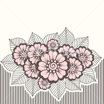 Wedding invitation and announcement card with floral background artwork. Eleg Stock Illustration