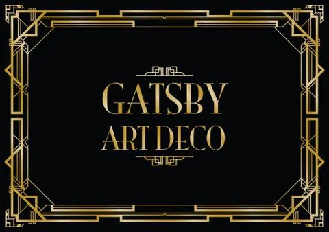 Wedding invitation art deco Stock Illustration