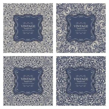 Wedding  Invitation  with baroque pattern Stock Illustration