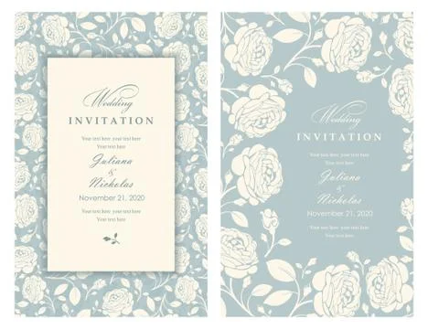 Wedding  Invitation  with baroque pattern Stock Illustration