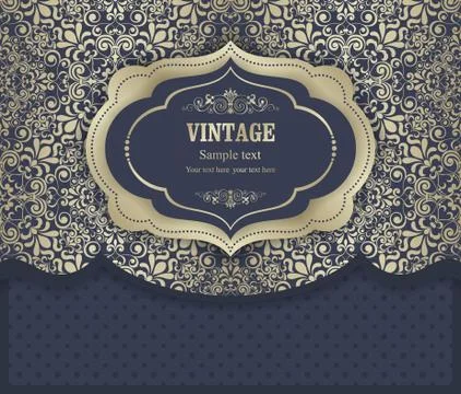 Wedding  Invitation  with baroque pattern Stock Illustration