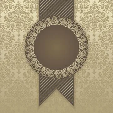 Wedding  Invitation  with baroque pattern Stock Illustration