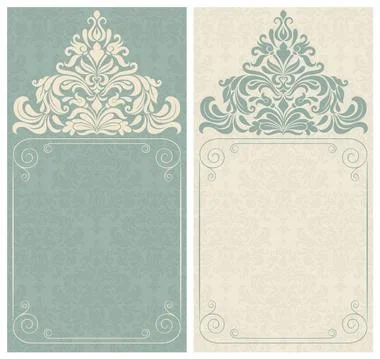 Wedding  Invitation  with baroque pattern Stock Illustration