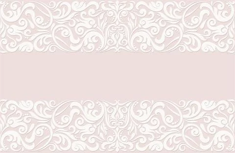 Wedding  Invitation  with baroque pattern Stock Illustration