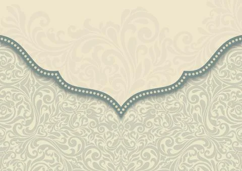 Wedding  Invitation  with baroque pattern Stock Illustration