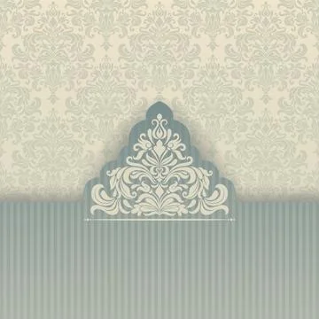 Wedding  Invitation  with baroque pattern Stock Illustration