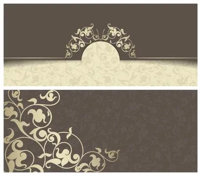 Wedding  Invitation  with baroque pattern Stock Illustration