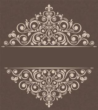 Wedding  Invitation  with baroque pattern Stock Illustration