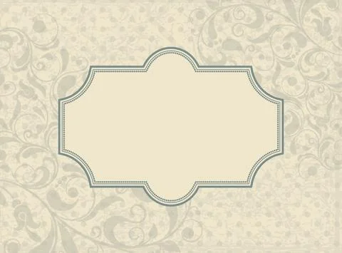 Wedding  Invitation  with baroque pattern Stock Illustration