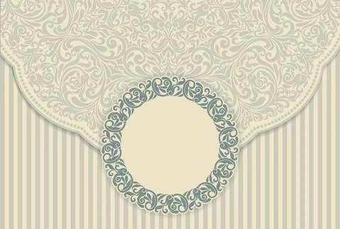 Wedding  Invitation  with baroque pattern Stock Illustration