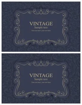 Wedding  Invitation  with baroque pattern Stock Illustration