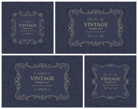 Wedding  Invitation  with baroque pattern Stock Illustration