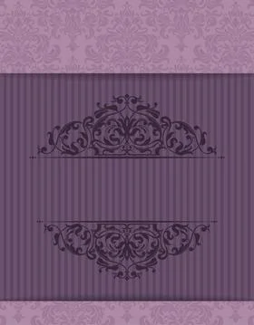 Wedding  Invitation  with baroque pattern Stock Illustration