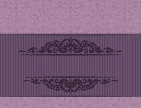 Wedding  Invitation  with baroque pattern Stock Illustration