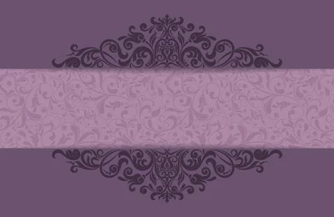 Wedding  Invitation  with baroque pattern Stock Illustration