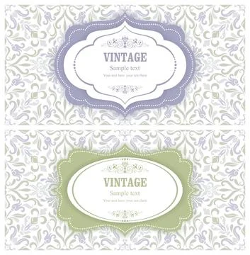 Wedding  Invitation  with baroque pattern Stock Illustration