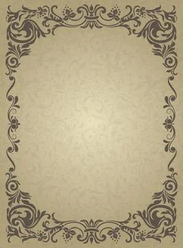 Wedding  Invitation  with baroque pattern Stock Illustration