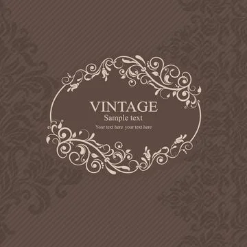 Wedding  Invitation  with baroque pattern Stock Illustration