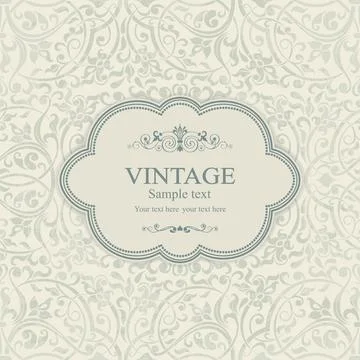 Wedding  Invitation  with baroque pattern Stock Illustration