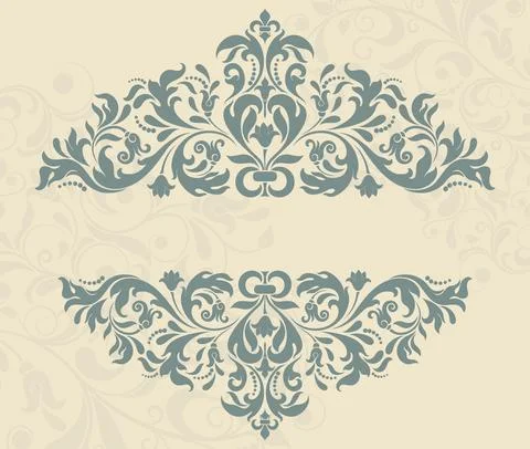 Wedding  Invitation  with baroque pattern Stock Illustration