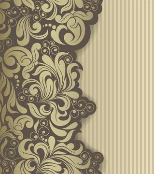 Wedding  Invitation  with baroque pattern Stock Illustration