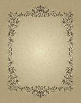 Wedding  Invitation  with baroque pattern Illustrazione stock